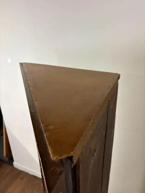 Antique Oak Corner Cupboard on Stand