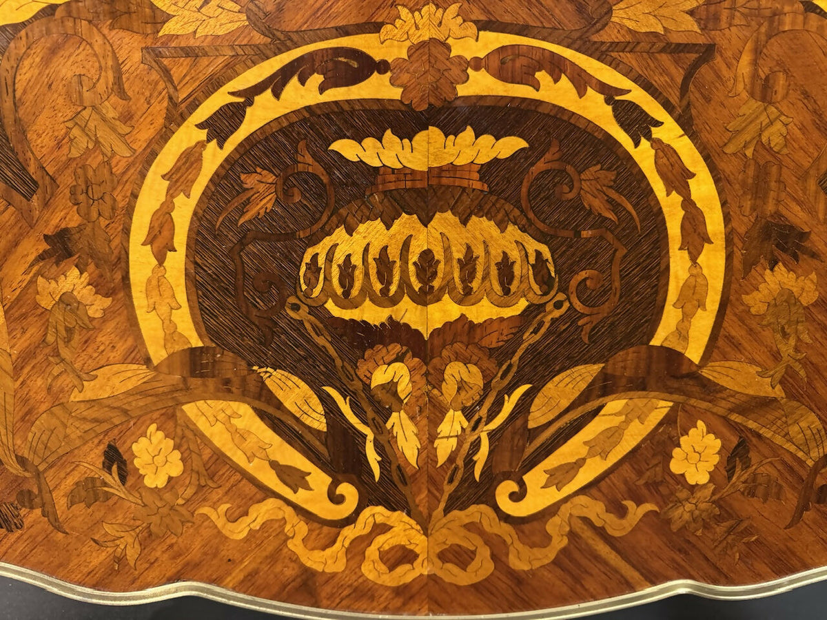 Pretty French Marquetry Lamp Table