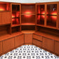 Teak Mid Century Wall Units by Morris of Glasgow. 1970s Display Drinks Cabinet