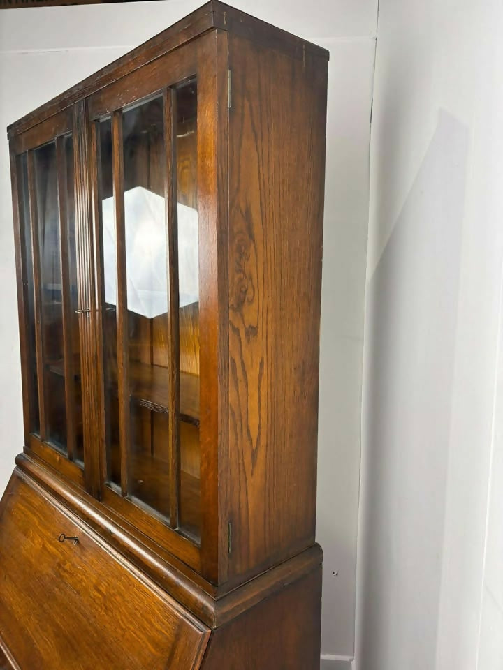 Vintage Oak Bureau Bookcase