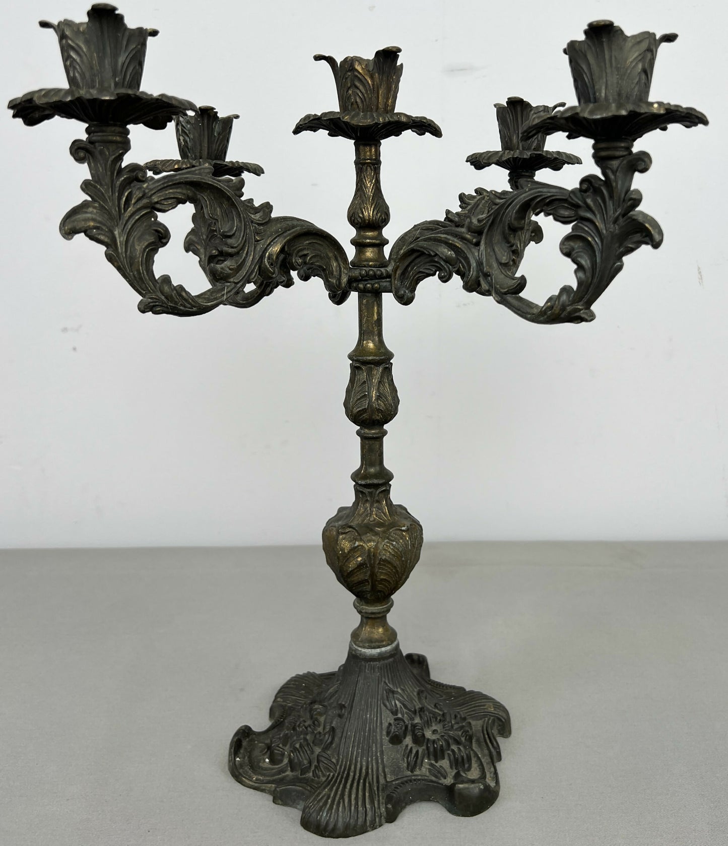 Candelabra Vintage French Style Metal Five Arm Ornate Candle Holder LOT 6424