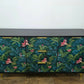 Contemporary Modern Sideboard Painted Black Tropical Bird Palm Tree Print. Sold Message For Commission