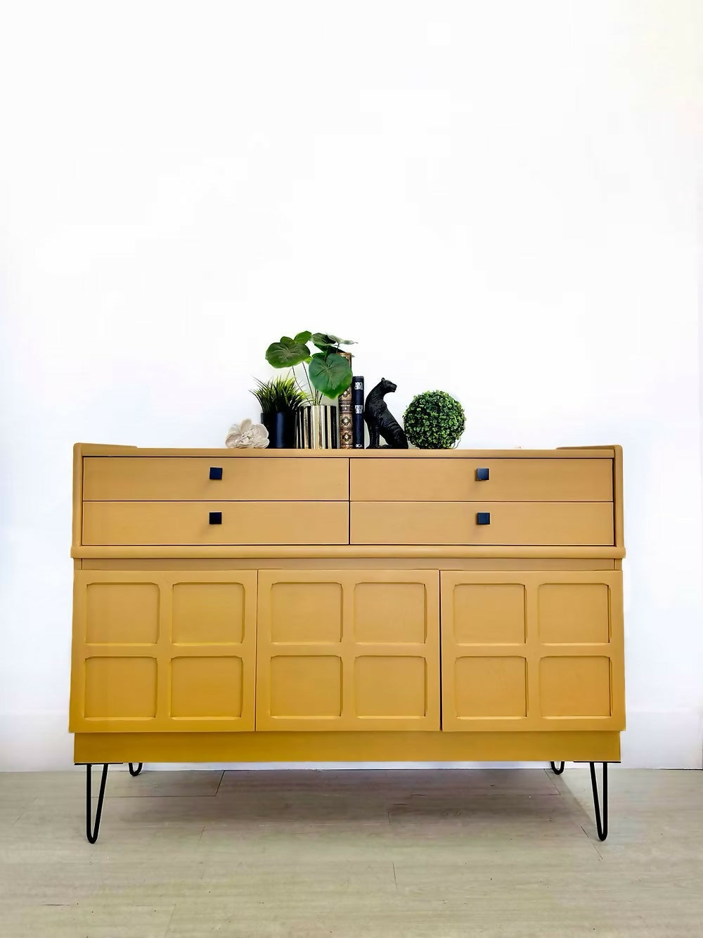 Large Mustard Yellow Nathan Mid Century Drinks Cabinet