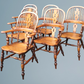 Set of Six Ash & Elm Broad Arm High Back Windsor Armchairs