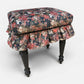 Vintage Upholstered Ruffled Stool - Art of Loom 'Jardin Autumn'