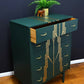 Mid Century modern Drawers,Green and Gold Chest of Drawers.