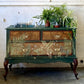 Chest of Drawers Green Botanical style