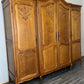Wardrobe Vintage French Louis XVI Style Oak Four Door Carved Armoire LOT 4823