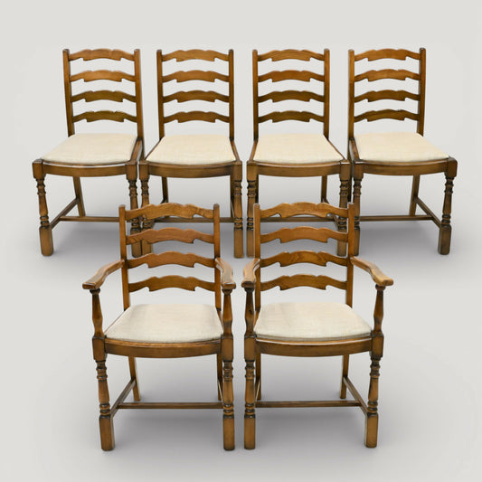 6 Old Charm Style Ladderback Dining Chairs Drop In Seats FREE UK Delivery*. SBR11087/2410E