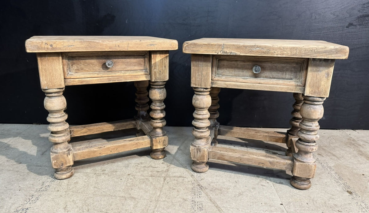 Quality Pair Oak Lamp Tables