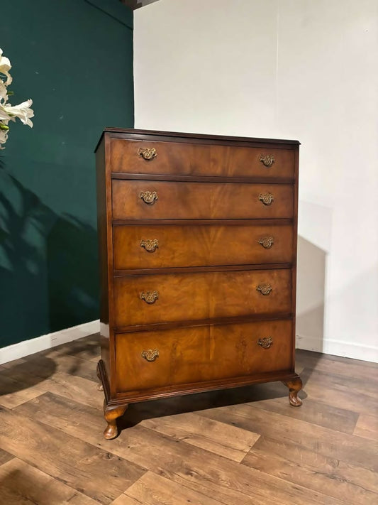 Vintage Walnut Five Drawer Chest99