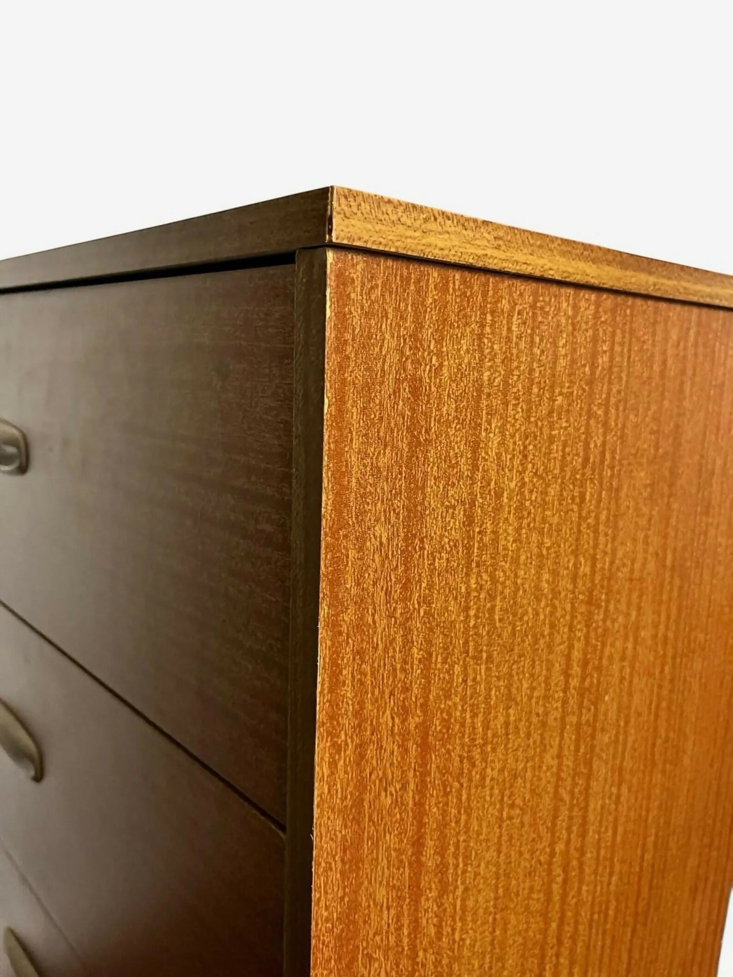 Vintage 4 Drawer Chest of Drawers by Homeworthy Mid Century Teak Effect 88cm
