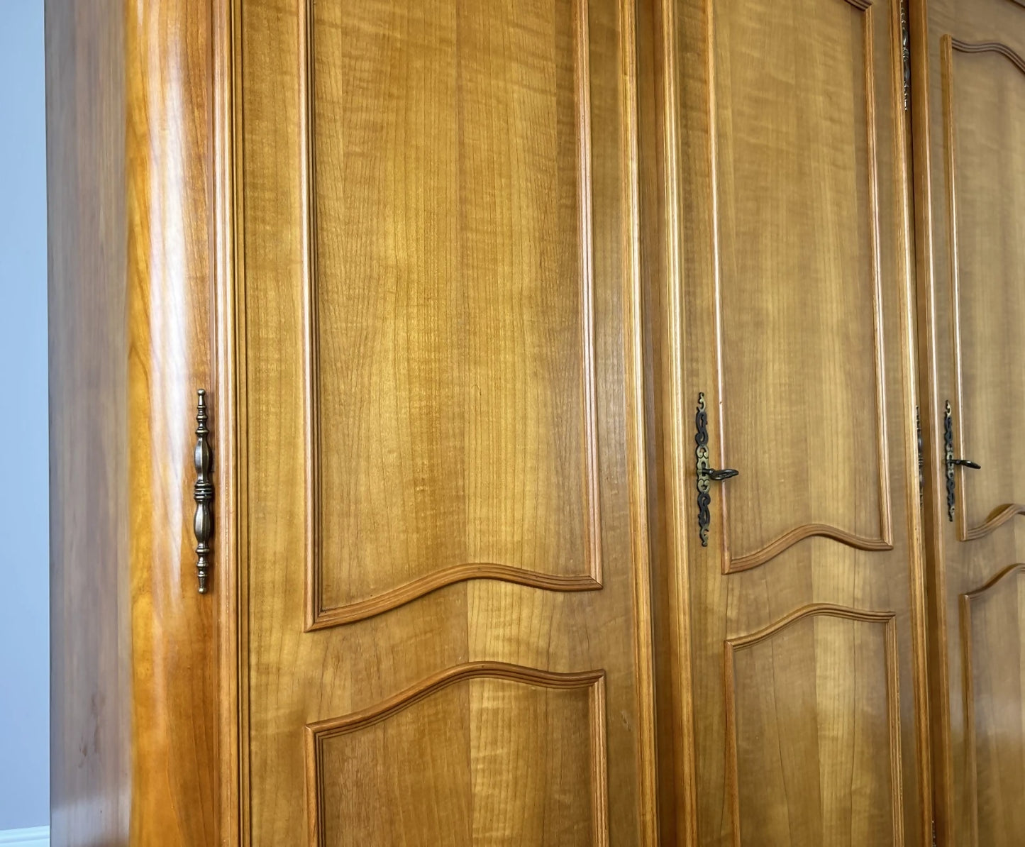 Wardrobe Vintage French Louis XVI Style Five Door Carved Armoire LOT 4985