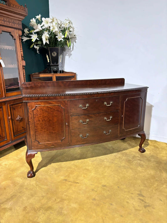 Edwardian mahogany bow front sideboard