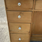 Antique Victorian Pine Kneehole Writing Office Desk With Central Cupboard