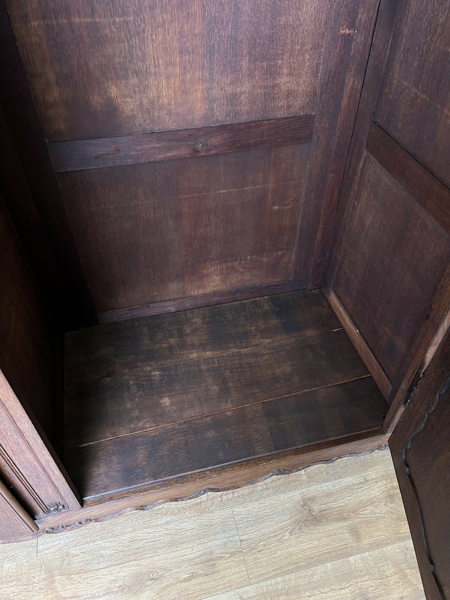 Wardrobe Antique French Louis XVI Style Oak Three Door Carved Armoire LOT 6461