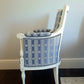 Bergere Directoire Chair. LOUIS XVl Style. 19th Century Antique. Silk Upholstery. Restored Sympathetically.