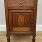 Bedside Table Antique French Marble Top Oak Cabinet Carved Cupboard LOT 6353