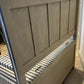a stunning hand painted and decoupaged mahogany hall bench with storage