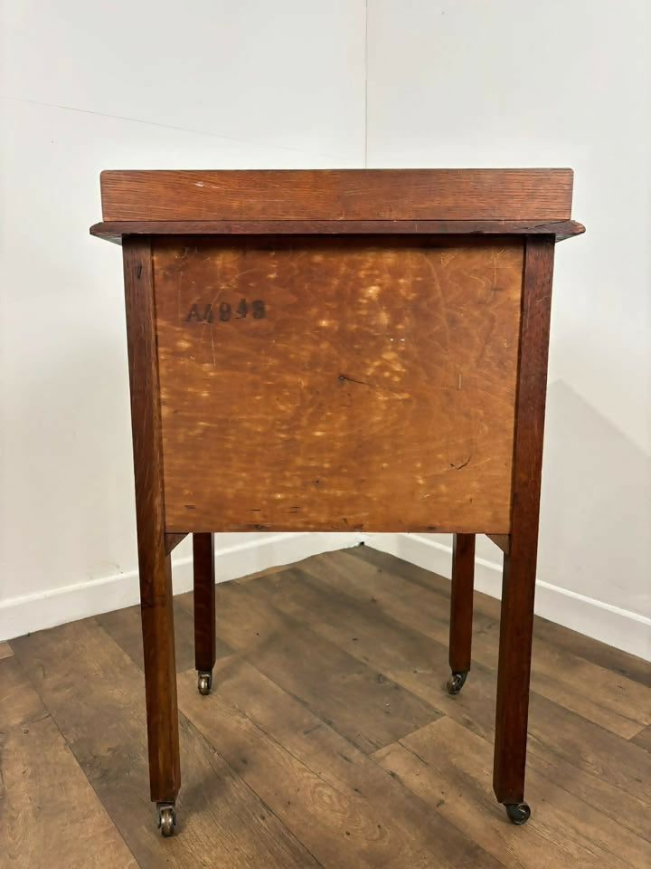 Vintage Oak Two Drawer Chest on Castors