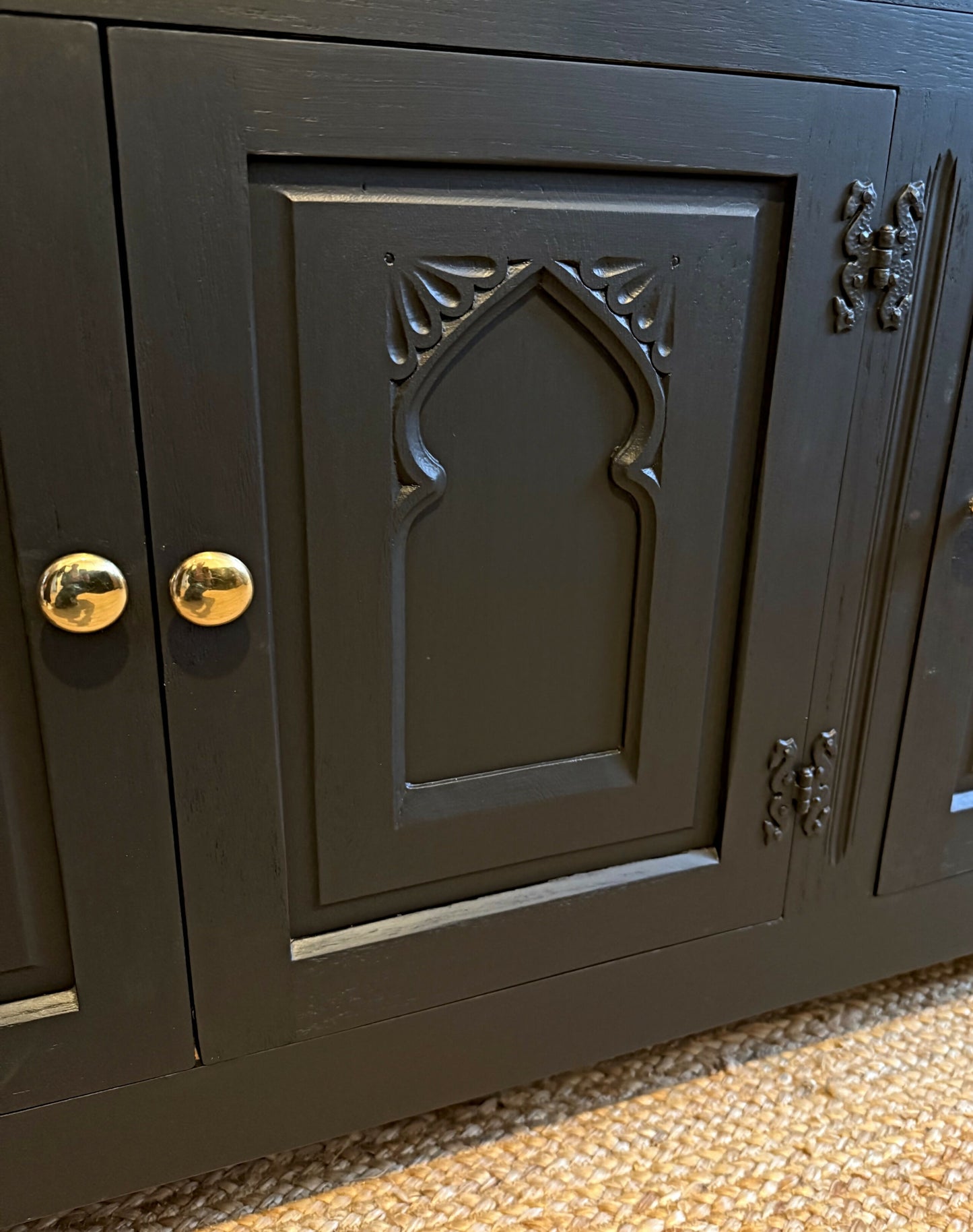 Newly refurbished oak sideboard black by Webber furniture