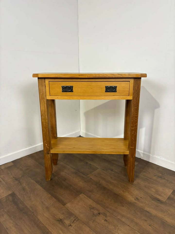 Modern Solid Oak Tall Console Table