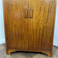 Vintage Oak Tallboy Wardrobe with Drawer Over Cupboard