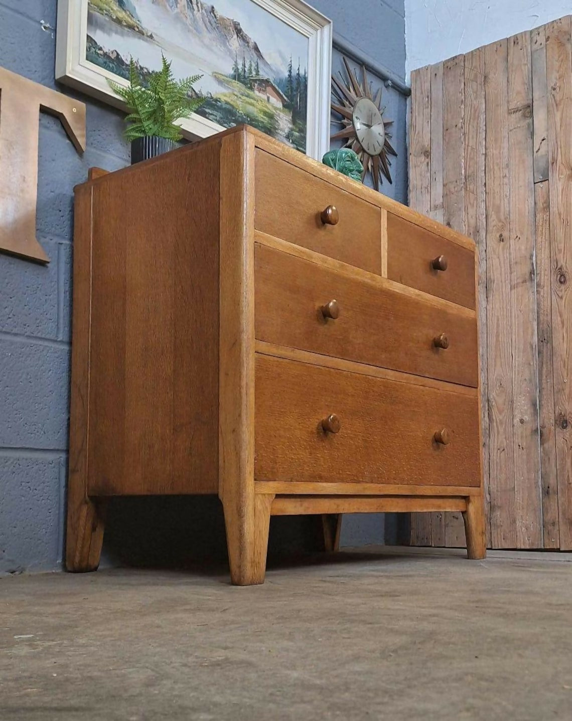 Chest of Drawers ~ oak ~ mid century ~ ex-Ministry of Defence