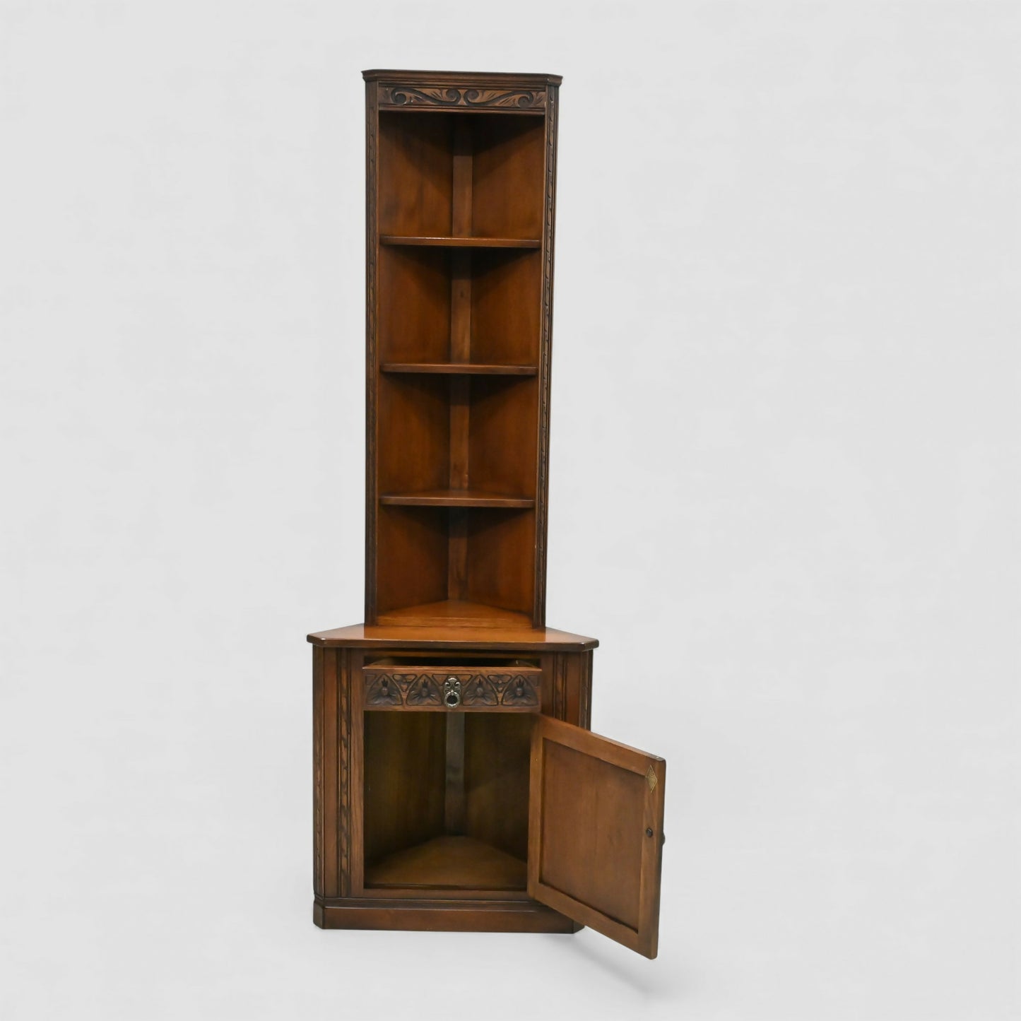 Old Charm Tall Corner Unit with Cupboard and Shelves Carvings FREE UK Delivery*. SBR10976/2509E