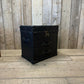 Leather 2 Draw Accent Blue Vintage Storage Trunk End Table