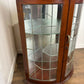 Vintage Mahogany Bow Fronted Display Cabinet with Leaded Glass