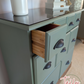 Professionally Upcycled 9-Drawer Captain's Chest – Sage Green & Dark Wood