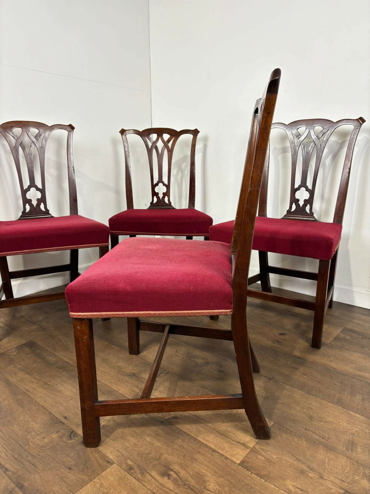 Vintage Set of Four Georgian Style Mahogany Dining Chairs