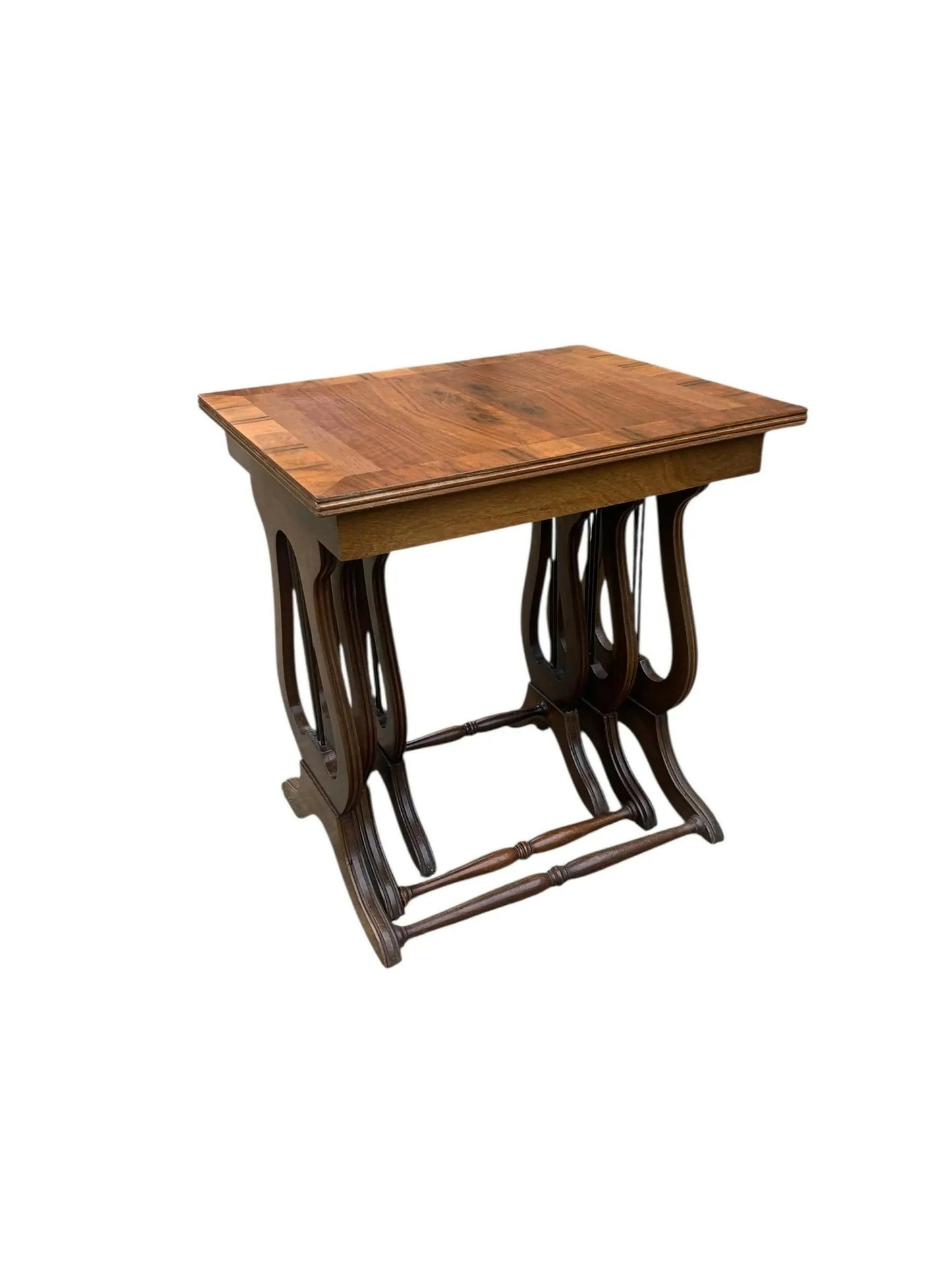 Vintage Regency style Walnut and Oak Lyle nest of tables
