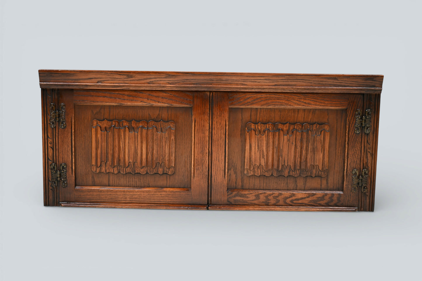 Old Charm Wall Unit Top Box Linenfold Doors Tudor Brown FREE* UK Delivery