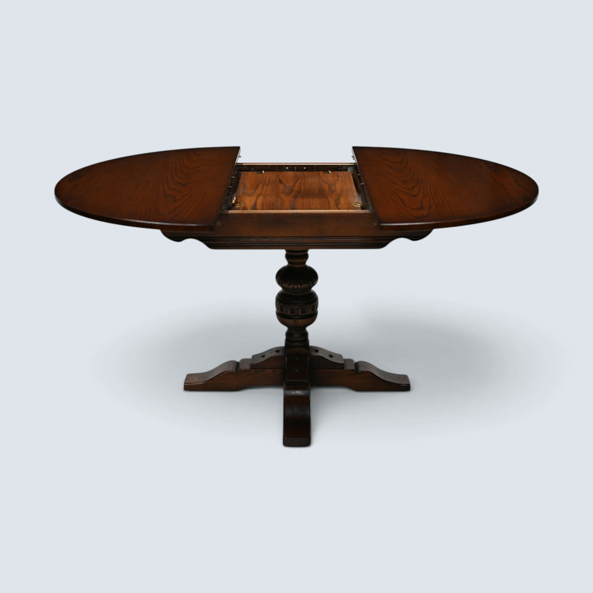 Old Charm Hunsdon Extending Pedestal Dining Table Tudor Brown FREE UK Delivery*
