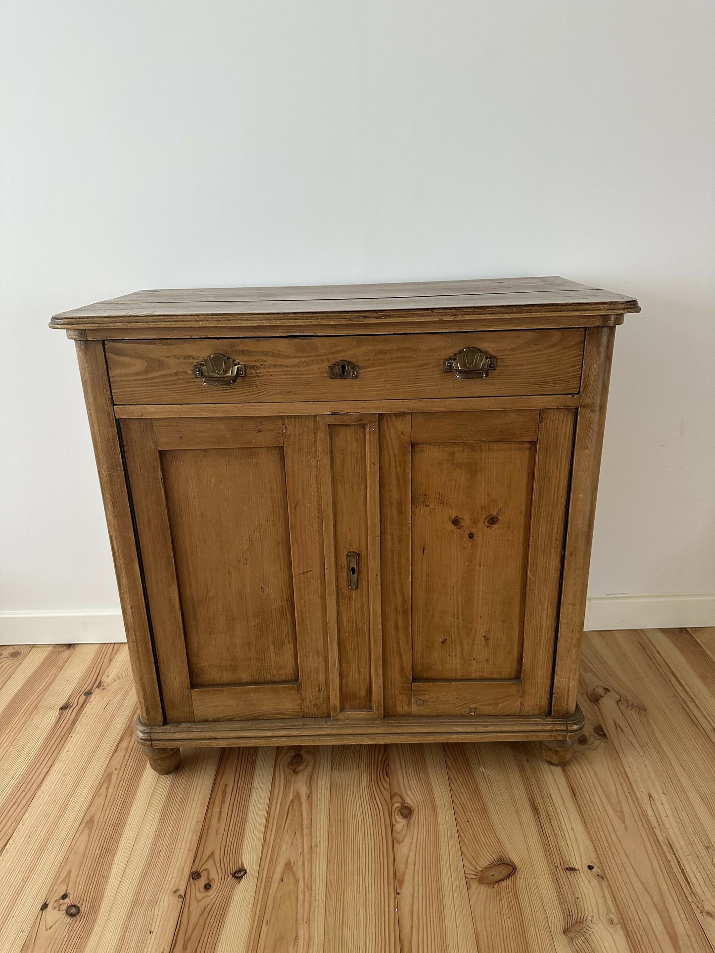 Antique Victorian Pine Chiffonier, Rustic Solid Wood Sideboard, Art Deco Handle Dresser, Natural Patina Storage Cabinet, Old English Buffet