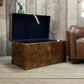 Luxury Handmade Leather Coffee Table Vintage Storage Trunk