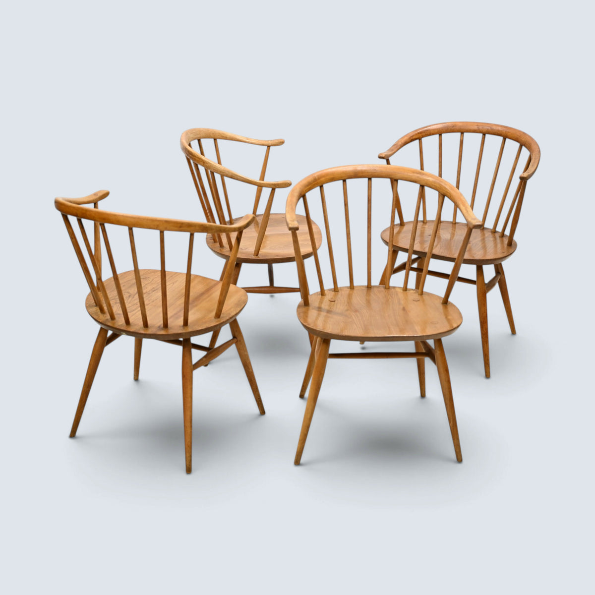 4 Ercol Windsor Dining Chairs Bow Back Cowhorn Light Model 449 FREE UK Delivery*
