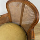 Armchair Vintage French Style Cane Upholstered Accent Carved Chair LOT 6311