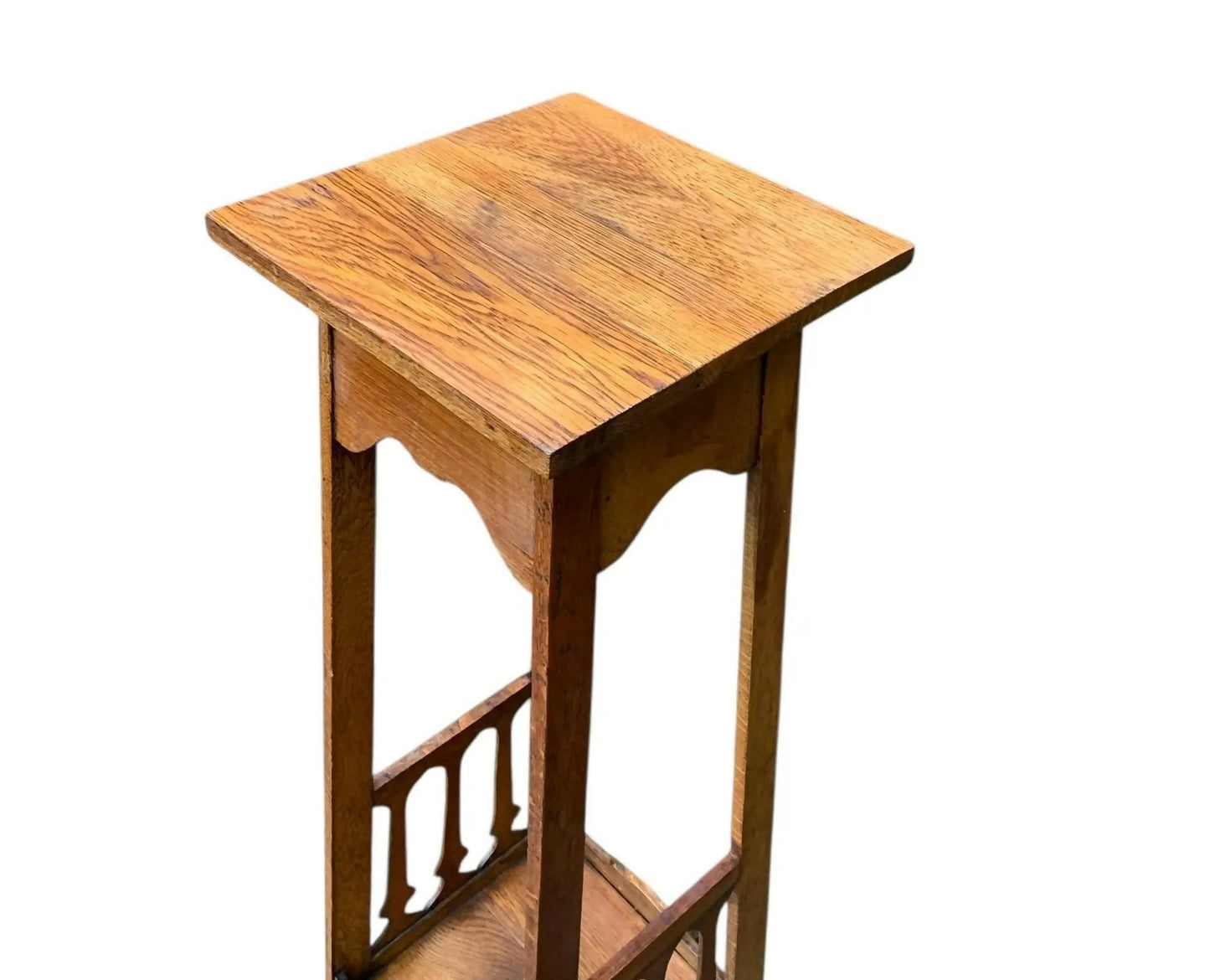 Arts and Crafts Oak Pedestal display Jardiniere stand