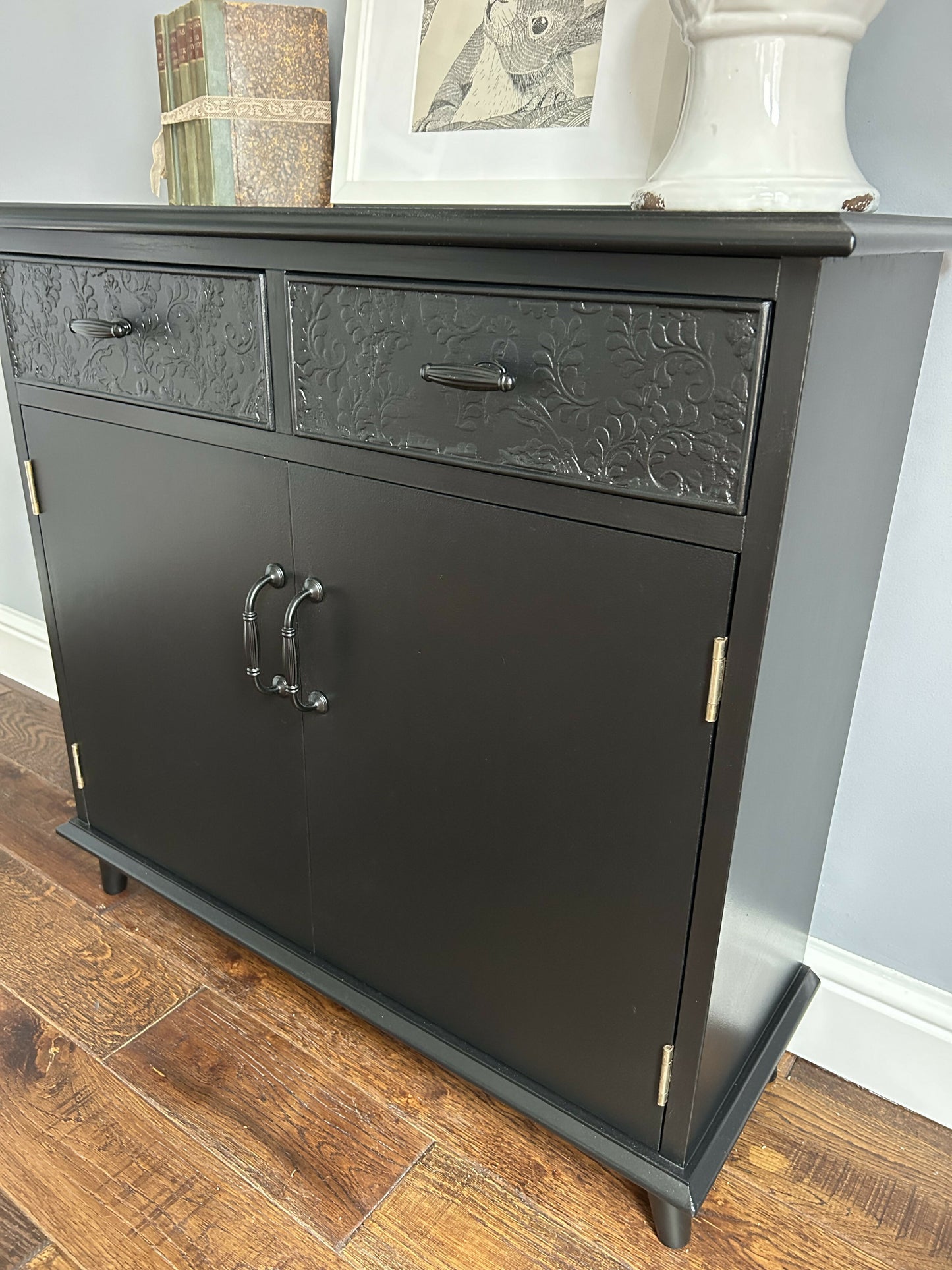 Elegantly restyled Black Sideboard/occasional drawer unit