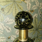 Green Glass Apothecary Bottle with Brass Collar