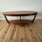 Mid Century Teak Coffee Table Nathan Oval Sunburst Top