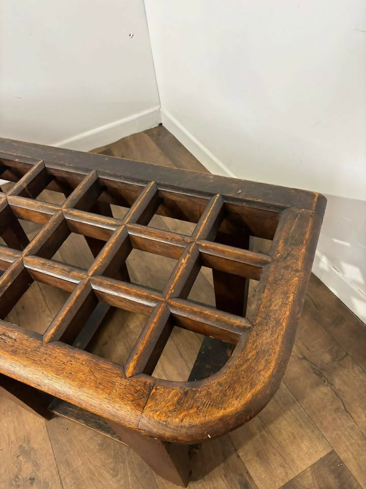 Edwardian Oak Luggage Stand / Hall Bench