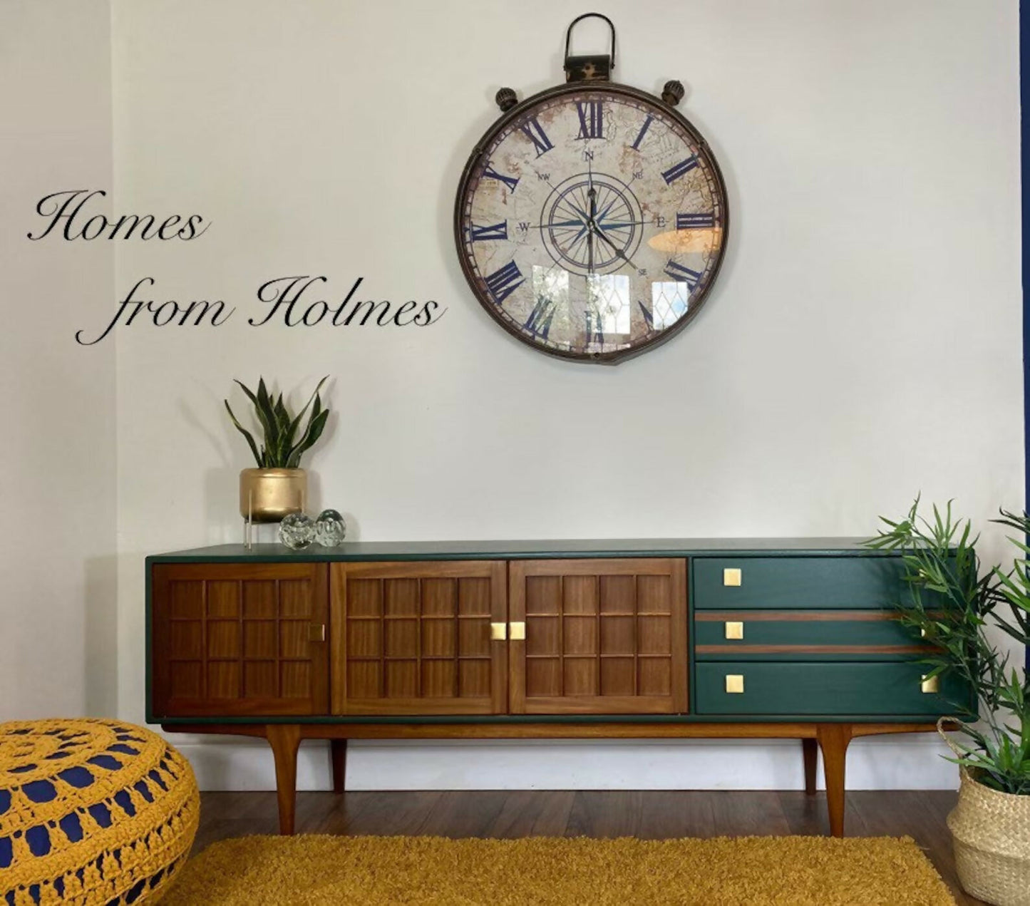 Available for commission Mid century sideboard / MCM / vintage / retro / custom / hand painted / A Younger sideboard / rare / teak / cabinet