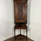 Antique Heavily Carved Oak Corner Cabinet
