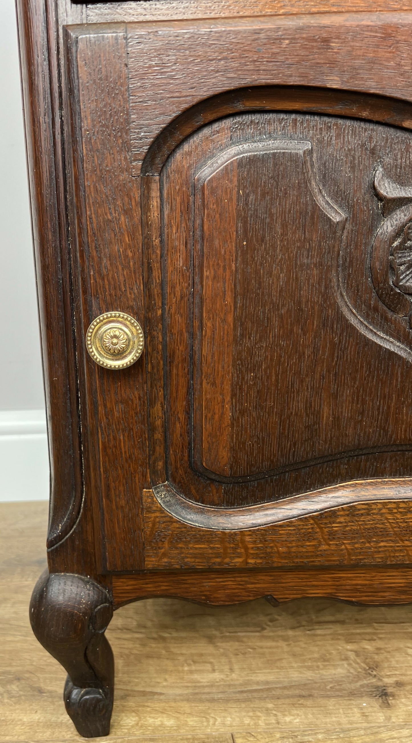 Bedside Table Vintage French Louis XVI Oak Cabinet Cupboard Nightstand LOT 6233