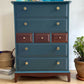 Stag Minstrel Chest of 7 Drawers upcycled in two tones Midcentury Modern