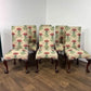 Set Of Six Victorian Style Upholstered Dining Chairs On Claw & Ball Feet
